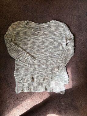 Rachel Gilbert Cream Marled Scoop Neck Sweater